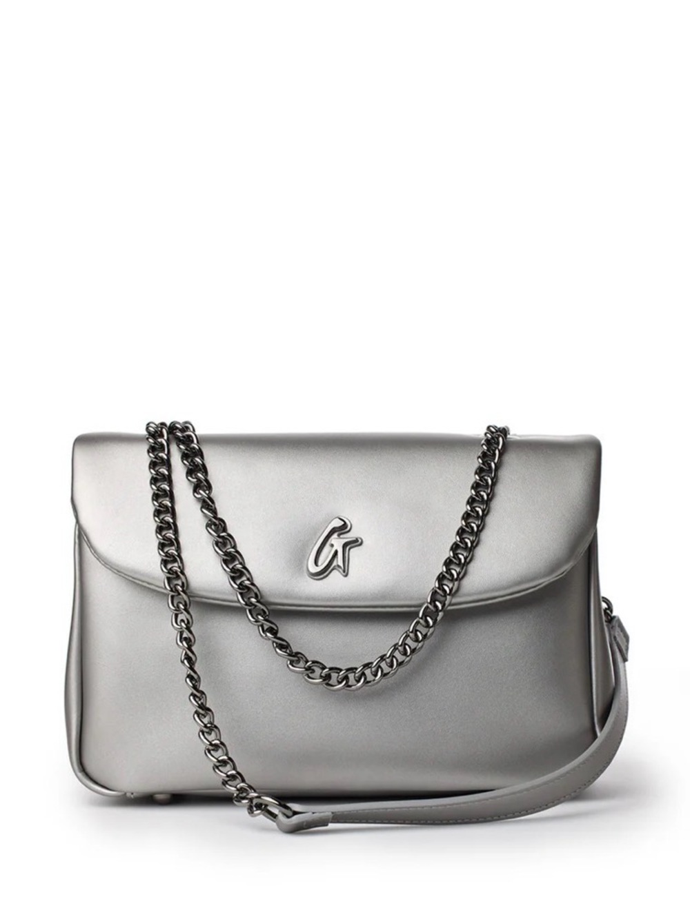 Glam-Aholic Lifestyle Medium Standard Flap Bag - Platinum Color Shoulder Bag